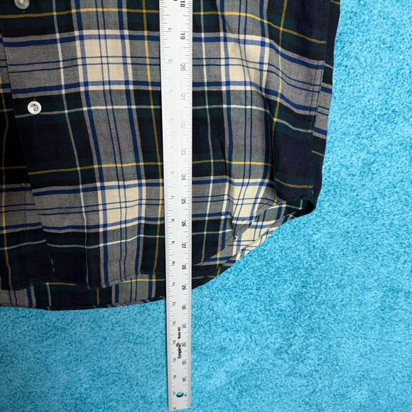 Vintage Viyella Plaid Shirt Men’s Fits M/L Green Gray Button Up Long Sleeve - Picture 4 of 13